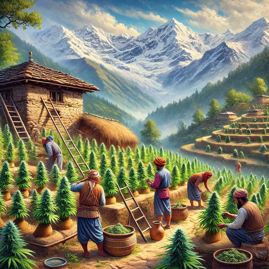 Técnicas de cultivo de cannabis no Himalaia, usadas para produzir charas com flores não polinizadas